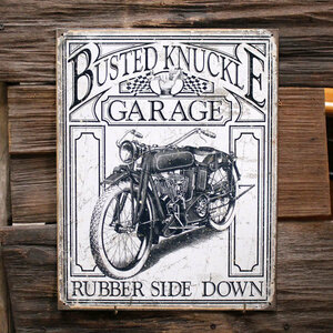 メタルサイン 「Busted Nuckle Vintage」 #1923 ／ブリキ看板／ガレージ／