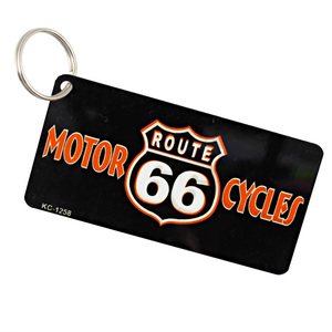 CMプレートアルミキーリング「Route 66 Motor Cycle」#585555 ルート66