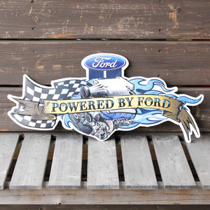 ブリキ看板 エンボスメタルサイン パワードバイフォード Powerd by Ford #186894 アンティーク アメリカ雑