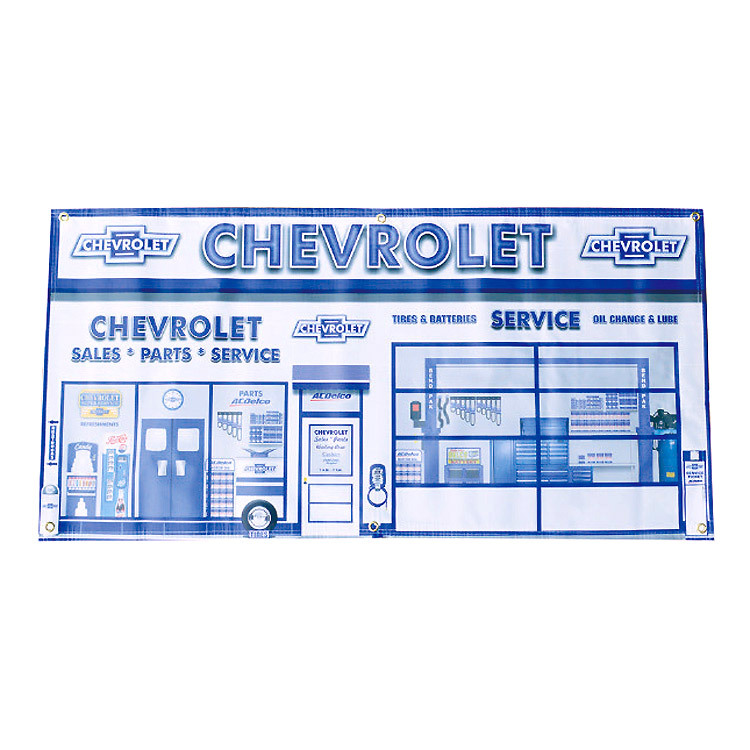 Bannière de garage Chevrolet Service Chevrolet Service 60 cm x 120 cm, bannière de vente, affichage mural, Articles faits à la main, intérieur, marchandises diverses, panneau, Tapisserie