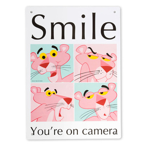 プラスチックメッセージサインボード ピンクパンサー PP SMILE 縦33.5×横25.5cm
