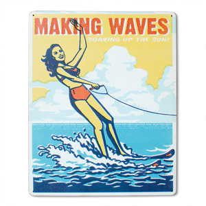 メタルサイン 「Making Waves 」 #98504 縦38cm×横30.5cm ブリキ看板