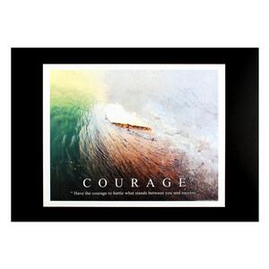 ハワイアンポスター 風景シリーズ ”パイプライン COURAGE” アートプリントサイズ：縦20.7×横26.5cm（コード無し）