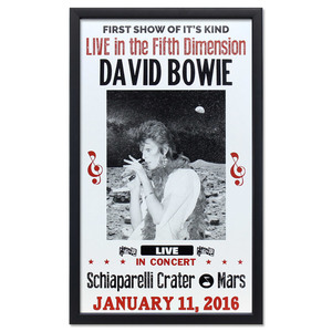 額入りバンドポスター DAVID BOWIE デヴィッド・ボウイ FIRST SHOW OF IT'S KIND JANUARY 11 2016 額縁サイズ：361×590×19mm ショープリ