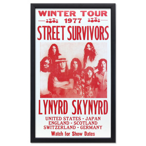 額入りバンドポスター LYNYRD SKYNYRD レーナード・スキナート゛ WINTER TOUR 1977 STREET SURVIVORS 額縁サイズ：361×590×19mm ショープ