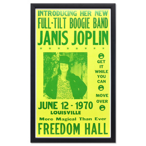 額入りバンドポスター JANIS JOPLIN ジャニス・ジョプリン FREEDOM HALL JUNE 12 1970 額縁サイズ：361×590×19mm ショープリント