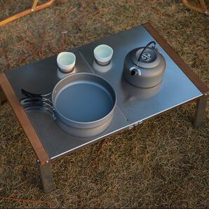 アウトドアテーブル 折畳テーブル ステンレストップテーブル 折畳テーブル 耐熱テーブル