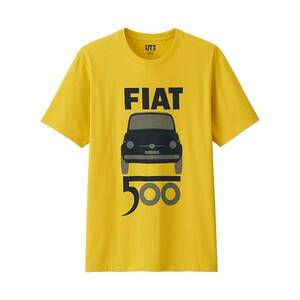 ラスト1点★ ユニクロ FIAT フィアット 500 Tシャツ Mサイズ 車 黄色 イタリア 外車 イエロー レトロ 名車 新品 未使用 完売