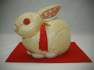 Art hand Auction Vintage Rabbit Doll No Original Box Creator Author's Work Showa Retro Woven Cloth Traffic Safety, interior accessories, ornament, Japanese style