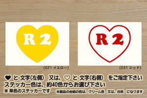 heart R2 ステッカー アールツー_カスタム_タイプ_S_R_レフィ_リミテッド_i+_R2_RC_RC1_RC2_R-2_R1_R-1_改_改造_チューニング_ZEALスバル