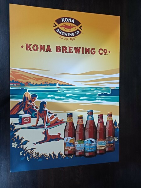 ハワイ　コナビールポスター１枚
