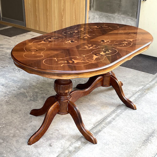 ヤフオク! -象嵌 ダイニングテーブルの中古品・新品・未使用品一覧 クリアランス販促品 管282☆イタリア家具☆象嵌細工☆ラウンド型☆ダイニングテーブル ダイニングテーブル