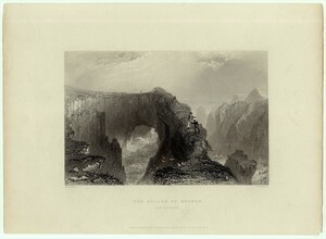 1841年 Bartlett イギリスの景観 鋼版画 ブラー・オブ・バカン The Buller of Buchan スコットランド