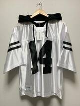 未使用☆[DESCENDANT] 18AW SURBURBIA LAYERED FOOTBALL JERSEY レイヤード フットボールシャツ パーカー 1 S ホワイト ディセンダント_画像1