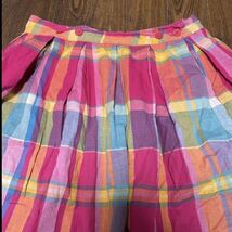 60s 70s VINTAGE LADIES INDIAN COTTON MADRAS CHECK SKIRT ビンテージ レディース マドラス チェック コットン スカート 古着 美品 USA_画像2