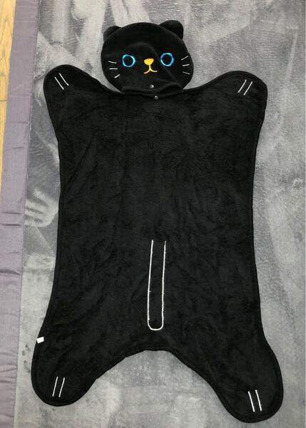 猫型ブランケット ひざ掛け 黒猫 ぬいぐるみ