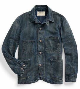 新品*RRL*ウォバッシュストライプ インディゴ ツイル チョアジャケット*XS*　ダブルアールエル