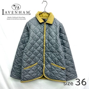 NZ883●LAVENHAM ラベンハム キルティングジャケット●36●ブルーグレー イギリス製