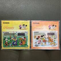 カシオ ディズニー 電卓 カードタイプ ミッキー ミニー　2個セット　昭和 レトロ 当時物 おもちゃ 玩具 まとめて_画像1