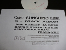 Coko / Sunshine Remixes 試聴可 12 レア音源　Notorious B.I.G.Warning オケ　マニア血眼のレア盤　刻印付きでインフォメーション紙付_画像2