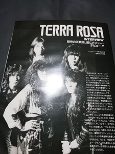 ヤングギター☆記事☆切り抜き☆TERRA ROSA☆インタビュー☆期待の正統派、遂にメジャー・デビュー☆2/Aa：bbb443▽