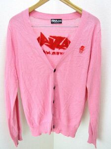 * sale * RNA slanga-ruene- pink design Logo knitted cardigan M Street . hand .* piece ..* old clothes MIX Y2K*CF