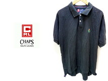 CHAPS RALPH LAUREN ★ ラルフローレン シンプル 着回し抜群◎ ブラック 半袖 ポロシャツ Lサイズ アメカジ ストリート 古着MIX●N_画像1