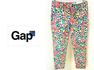 #3239*GAP Gap pink total pattern thin Silhouette cotton pants 