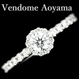 Vandome Aoyama Diamond 0,233CT D-VVS1-3EX Цветочный кольцо Pt950