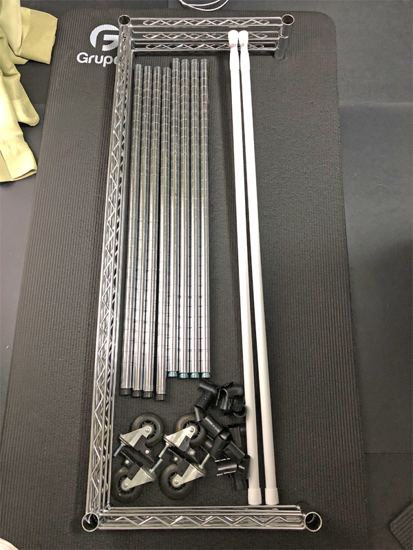 ルミナス メタルラック 突っ張り棒 簡易室内干しセット 幅121.5x奥行き46cm 高さ174cmポール ゴムキャスター付き ドウシシャ つっぱり棒