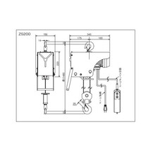 送料無料 個人宅不可 直送 スリーエッチ 電気ホイスト 単相100V 200Kg ZS200 H.H.H. __画像3