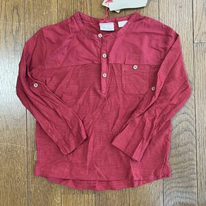 Zara baby 長袖シャツ ヘンリーネック　98cm ワイン