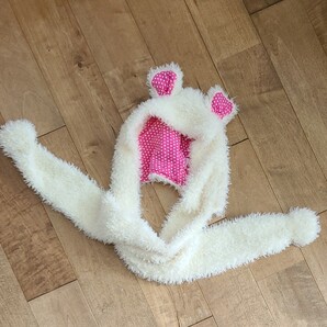 ボア くま耳付き帽子 マフラー 美品