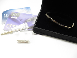 [KCM]ger-4# new goods # germanium Mebius silver titanium bracele (M size )#