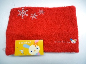 [KCM]sta-5* unused goods * Sanrio [U*SA*HA*NA] Usahana Kids neck warmer red nylon 100%