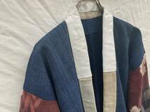 マルチカラー 野良着 羽織 藍染 もめん ドッキング 切り替え ジャパンヴィンテージ JAPAN VINTAGE 差し色として 40s50s60s 日本の古い服_画像1