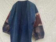 マルチカラー 野良着 羽織 藍染 もめん ドッキング 切り替え ジャパンヴィンテージ JAPAN VINTAGE 差し色として 40s50s60s 日本の古い服_画像8