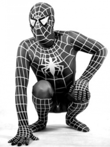 ♪在庫処分★新品 スパイダーマン160cm 黒白 spiderman ハロウィン 弾力あり 男女兼用 全身タイツ 激安 スーツ 視線確保 即発♪