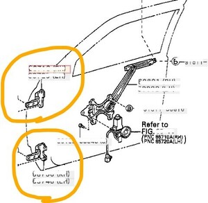 希少！！純正未使用！ トヨタ セルシオ 20セルシオ UCF21 UCF20 ドア ヒンジ フロント リアセット 00353-2