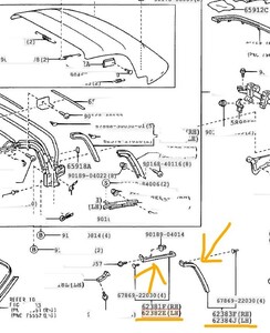 純正未使用！希少品！トヨタ MR-S ZZW30 ウェザーストリップ ルーフ サイドレール モール モールディング 00313-2