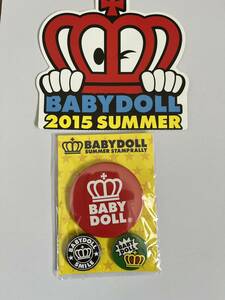 BABY DOLL ベビードール オリジナル缶バッジ 2015サマー 夏のスタンプラリー 王冠 BABYDOLL 