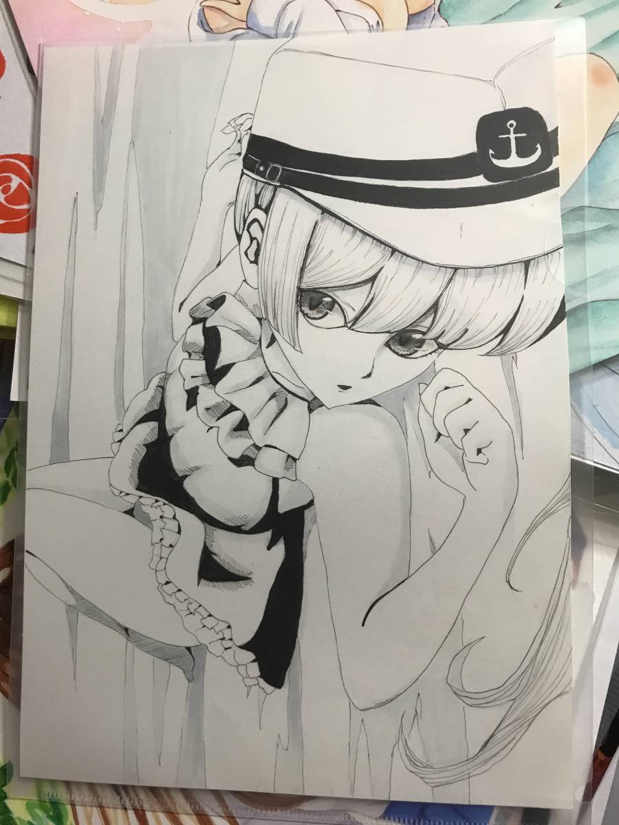 Illustration manuscrite KanColle Hibiki, des bandes dessinées, produits d'anime, illustration dessinée à la main