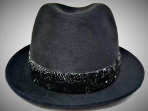 [ Tokyo . middle pawnshop .. san ] almost unused Italy made boru surrey noBorsalino hat hat size 58