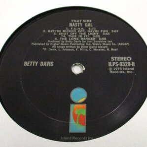 ☆彡 SOUL LP Betty Davis Nasty Gal [ US ORIG '75 Island Records ILPS-9329 ] w/inner sleeveの画像5