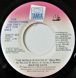 ■SOUL45 Marvin Gaye / The World Is Rated X (New Mix) [ Tamla 1836TF-RE 1]'86 Promo