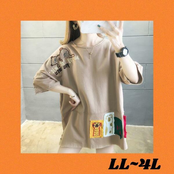 大きいサイズ 春夏韓国 レディース ファッション Tシャツ LL-4L BG