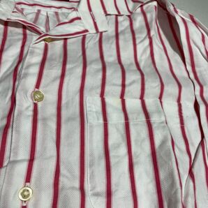 ポールスチュアート PAUL STUART 白 ホワイト ピンク 襟付き チェック柄 半袖シャツ Lサイズの画像2