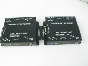 エイム電子 HDMI Cat5 LAN Extender エクステンダー 送受信セット AEX-G100PR【d1282】