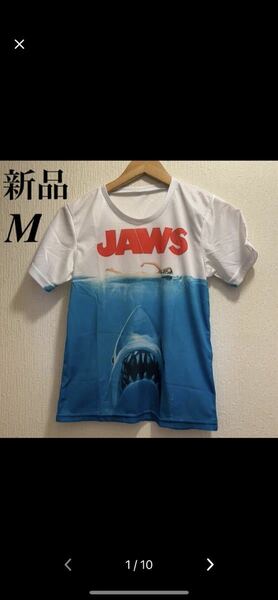 新品★大ヒット名作映画JAWS★ジョーズ★Tシャツ★ユニセックス★M半袖Tシャツ 