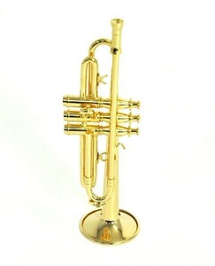  miniature musical instruments ( figure ) trumpet color Gold metal 1/6(12cm) Sunrise sound house ( decoration thing . sound is doesn't go out )